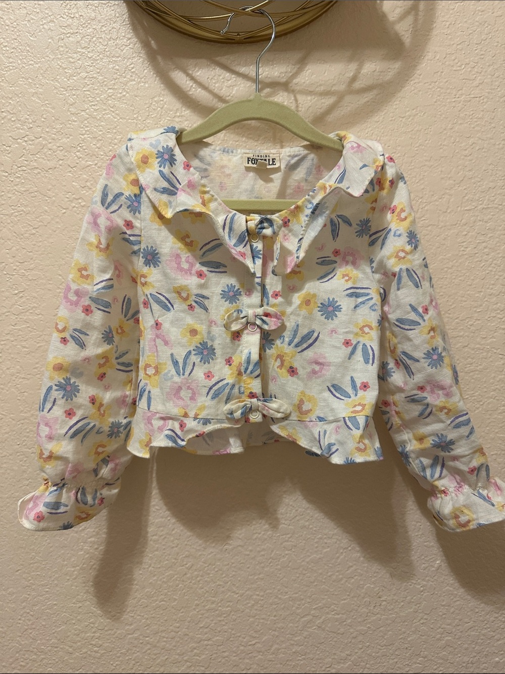 Kids Floral Blouse/jacket White with Pastel Print